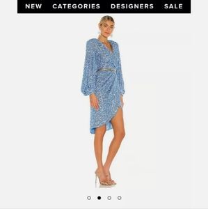 Bronx and banco Elizabeth midi dress in ice blue size xs.